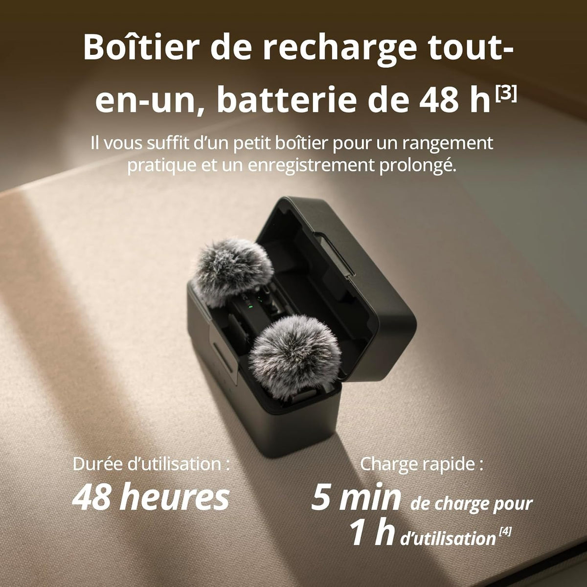 DJI Mic Mini (2 émetteurs + 1 récepteur + étui de recharge), ultraléger, audio de haute qualité