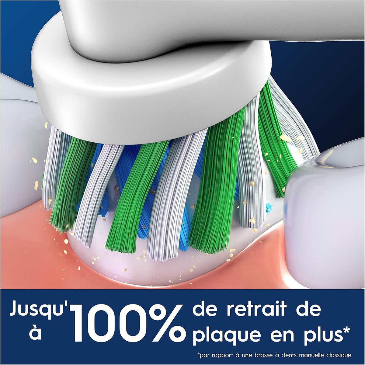 Oral-B Brossettes de rechange Cross Action, lot de 8, Blanches