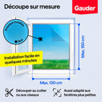 GAUDER Moustiquaire de fenêtre, filet anti-moustique (130x150 cm)