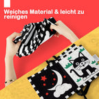 URMYWO Livre Noir et Blanc pour Bébé, Jouet d'Éveil pour Bébé 0-12 Mois, Tummy Time pour Bébé