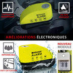 KRASER WA6Y Antivol Moto, Bloque Disque Alarme 110db, Renforcé, 3 clés, Serrure Haute Sécurité, Étanche, Câble Rappel 1,5m, Sac, Piles de rechange, Bloc Frein 6mm Universel Moto Scooter Vélo