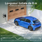 Chargeur de voiture électrique Type 2 3,7 kW 6 m avec écran LCD
