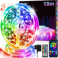 Ruban LED, 10M Ruban LED RGB Flexible pour décoration de chambre, contrôle par application Bluetooth avec synchronisation au rythme de la musique, LED pour salle de jeux, plafond, mariage, fête, cuisine, TV, bureau