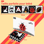 URMYWO Livre Noir et Blanc pour Bébé, Jouet d'Éveil pour Bébé 0-12 Mois, Tummy Time pour Bébé