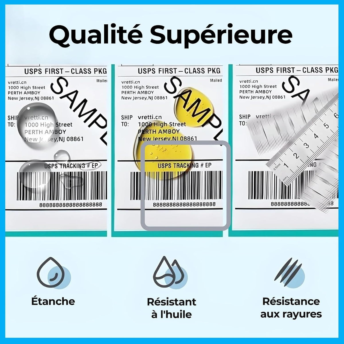 Double Dragon, étiquette thermique autocollante Premium 100 x 150 mm (4" x 6") pour imprimantes Zebra, MUNBYN [1 rouleau - 500 étiquettes]