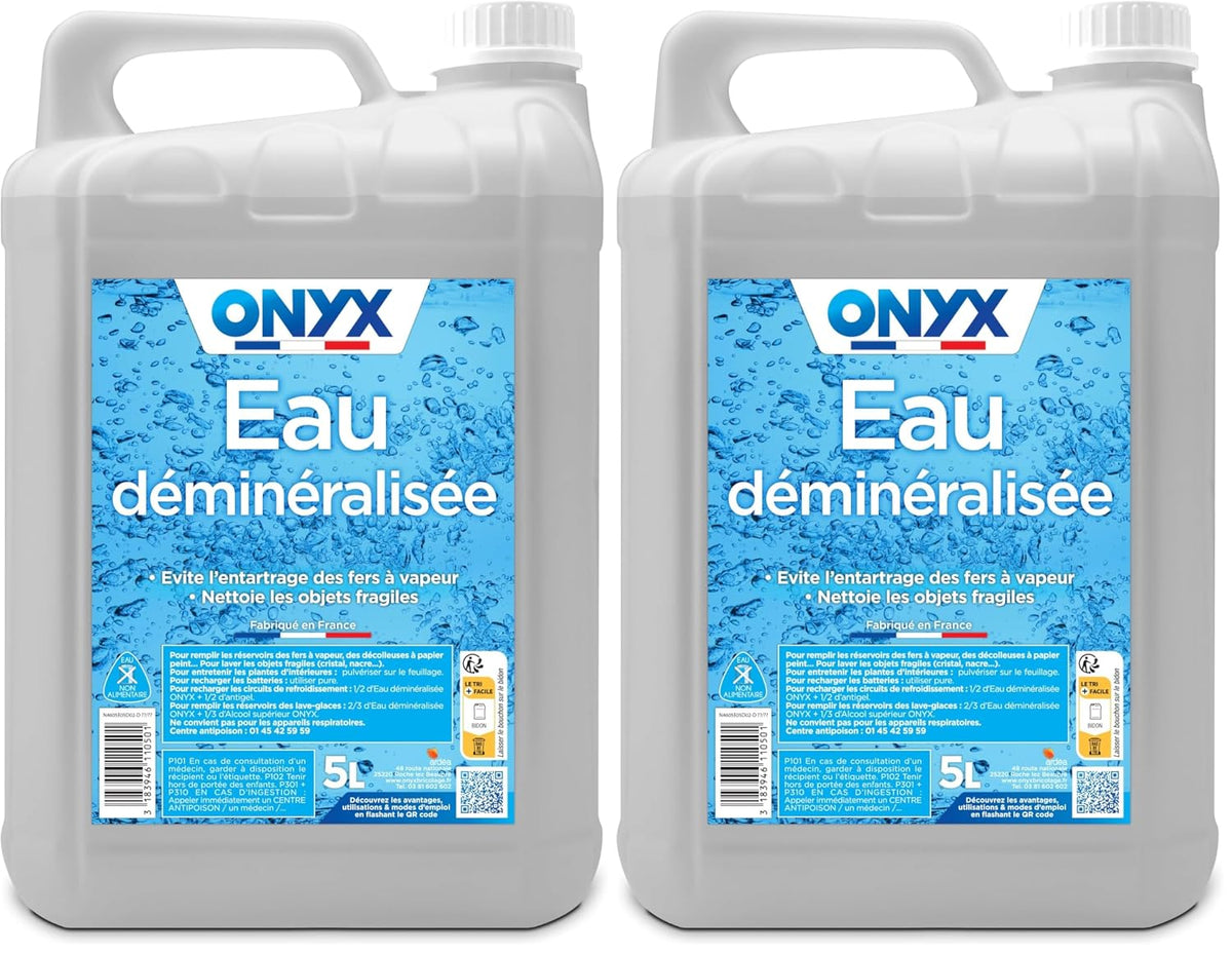 Onyx - Eau déminéralisée - Sans parfum - Évite l'entartrage - 1L