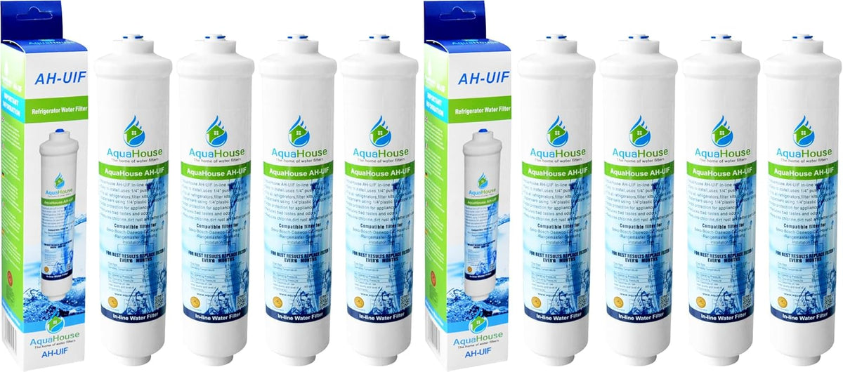 4x Filtre à eau AquaHouse AH-UIF compatible pour réfrigérateur Samsung DA29-10105J, LG 5231JA2010B, Haier 0060823485A (avec filtres externes uniquement)