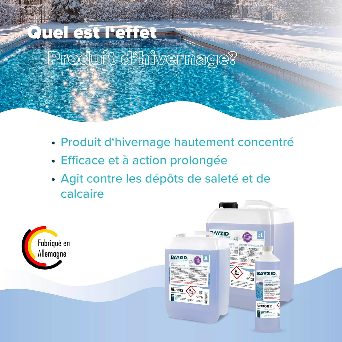 Bayzid Produit d'hivernage pour piscine (1 x 5 L) - Anti-algues puissant