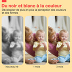 URMYWO Livre Noir et Blanc pour Bébé, Jouet d'Éveil pour Bébé 0-12 Mois, Tummy Time pour Bébé