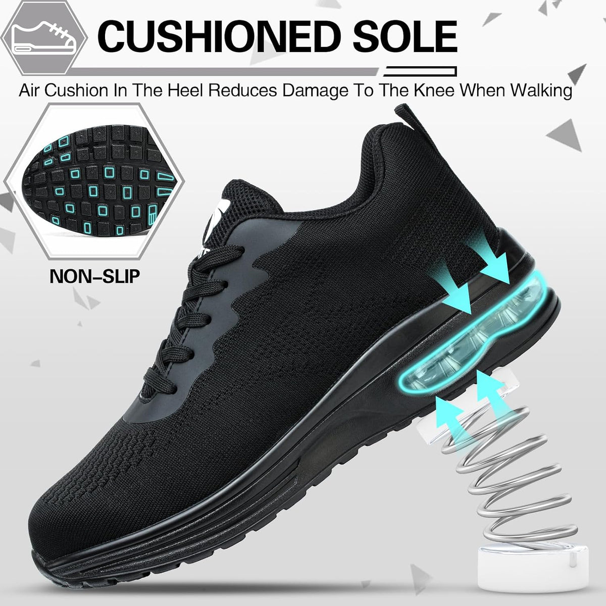 Chaussures de sécurité pour hommes et femmes, baskets de sécurité légères, chaussures de travail confortables et respirantes, chaussures de chantier antidérapantes