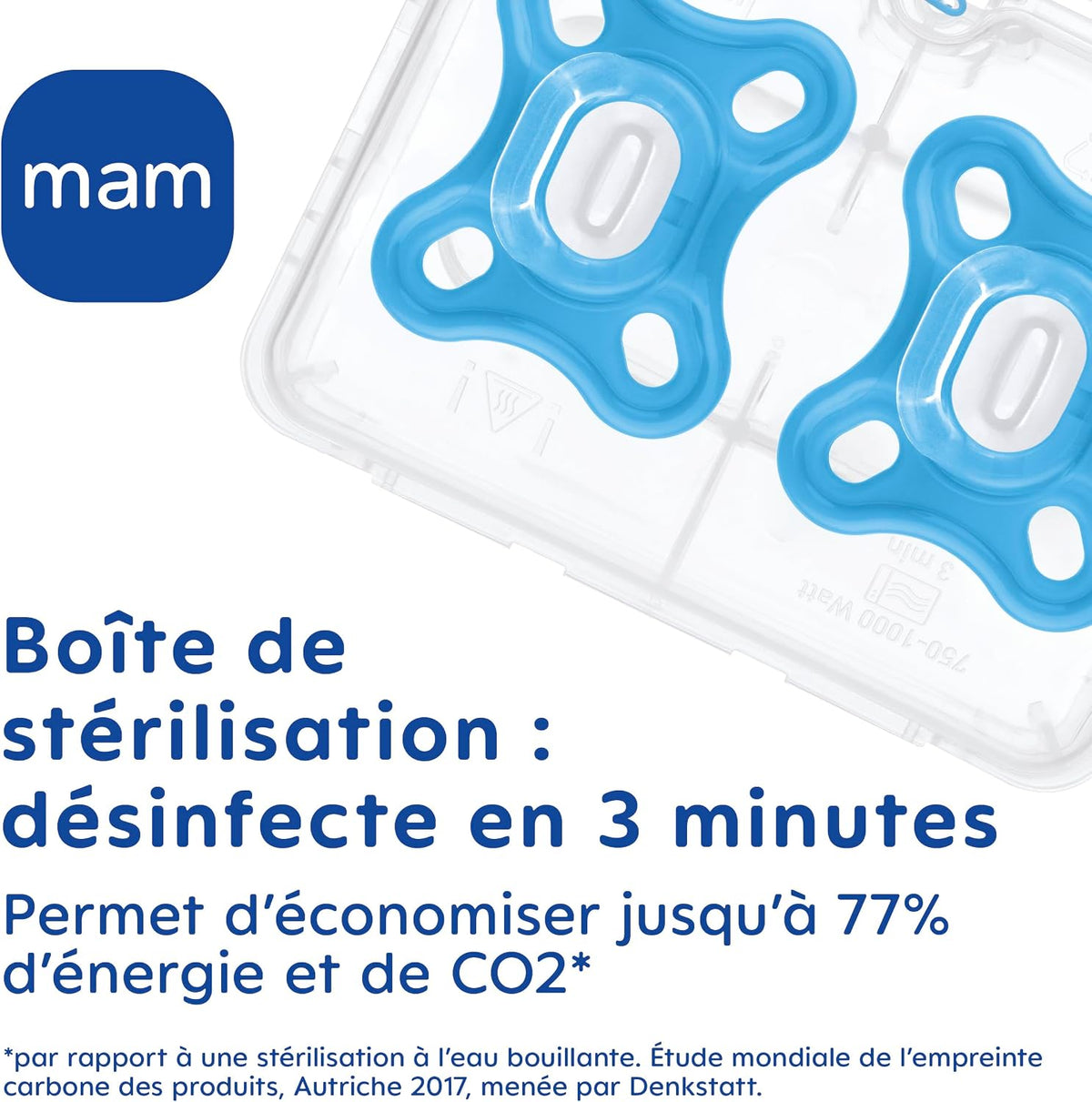 MAM Sucette Comfort, Naissance 0-2 mois, Bleu/Beige, Lot de 2 sucettes