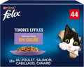 FELIX Tendres Effilés - nourriture humide pour chat adulte - Multipack 44 x 85g