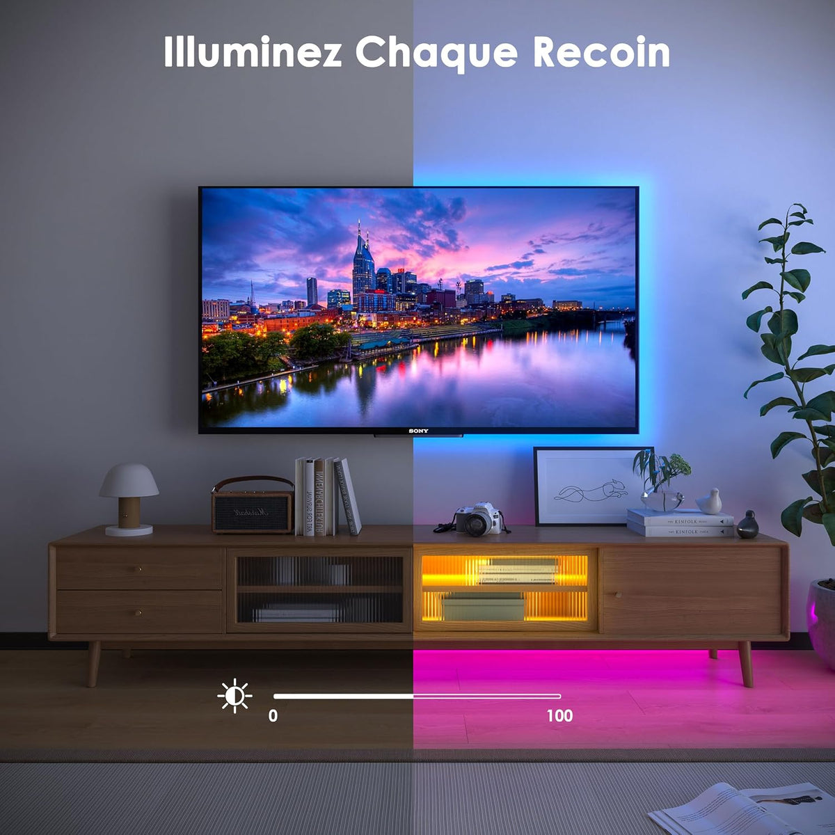 HOVVIDA Ruban LED 5m, LED Chambre, Bande LED, 150 LED, 30 LED/mètre, LED 5m