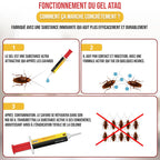 ATAQ - Gel Appât 10g Anti-Cafards Puissant Professionnel - Blattes - Insecticide - Éradicateur Efficace - Élimine Rapidement les Cafards – Formule professionnelle - résultat rapide