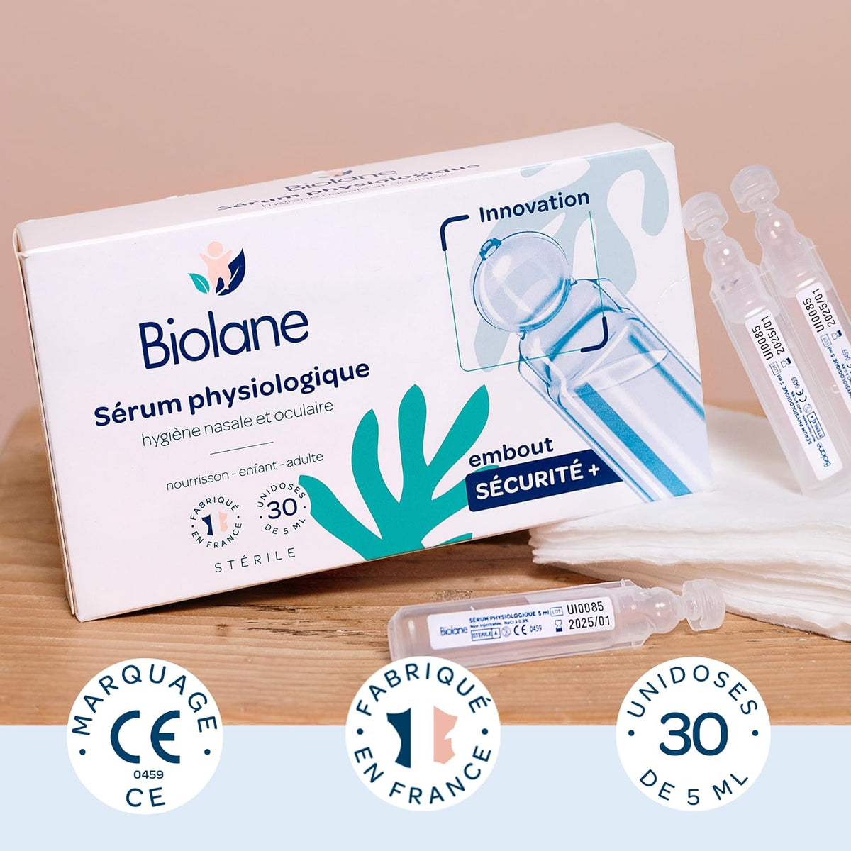 BIOLANE - Sérum physiologique bébé - Embout rond - 30 unidoses