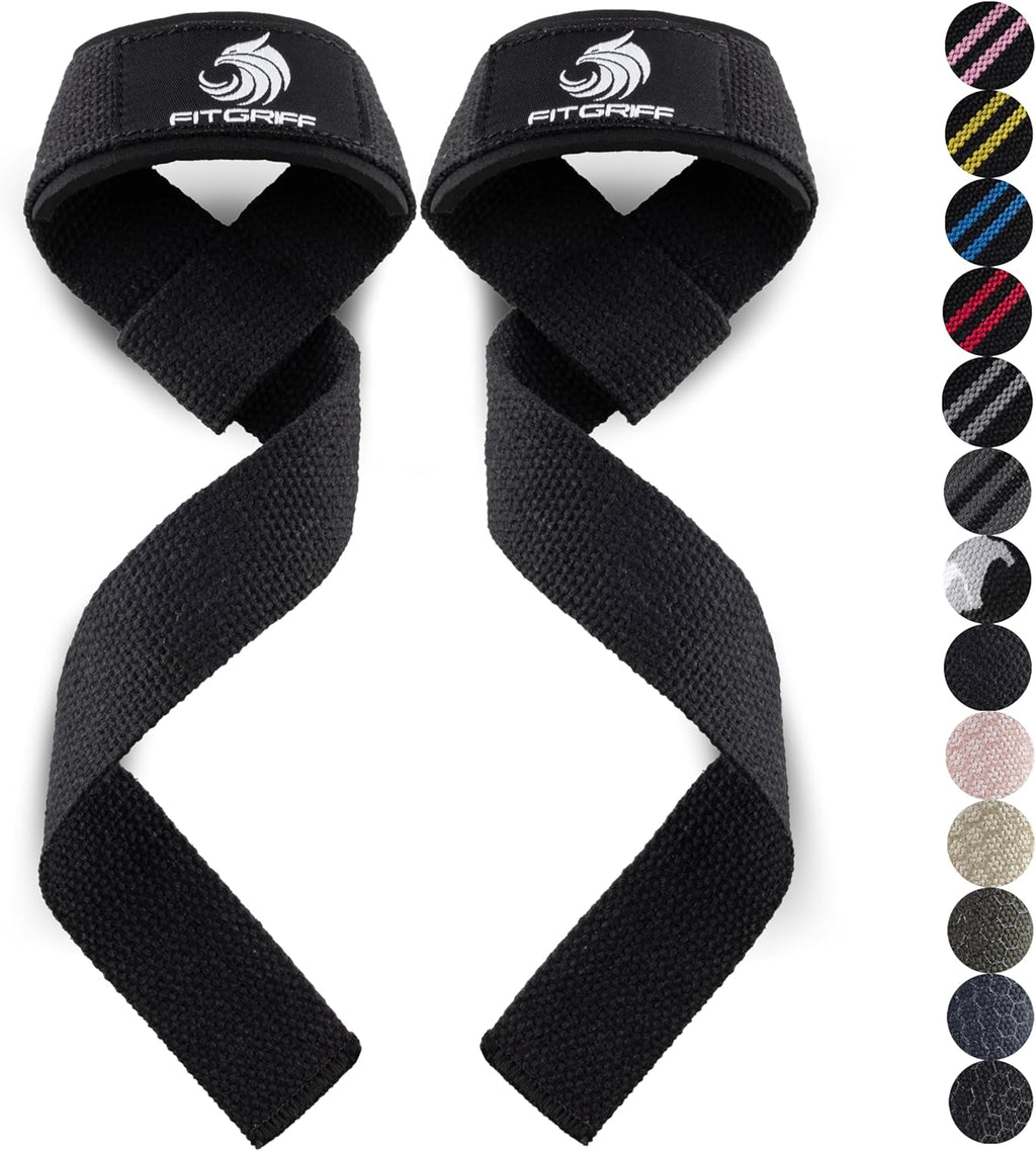 Fitgriff® Sangles de Tirage Musculation - Lifting Straps pour Fitness, Haltérophilie, Gym - Accessoires Salle de Sport