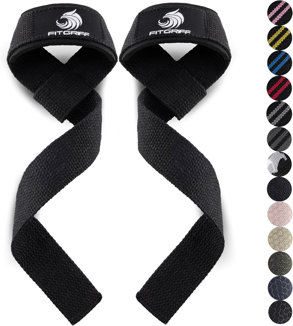Fitgriff® Sangles de Tirage Musculation - Lifting Straps pour Fitness, Haltérophilie, Gym - Accessoires Salle de Sport