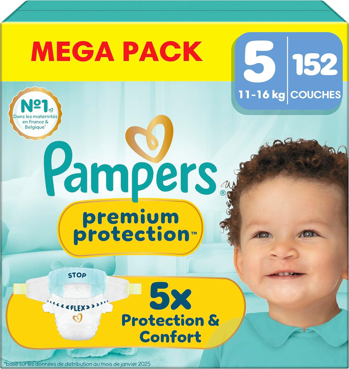 Couches Pampers Premium Protection Taille 5 x152 Pack Mensuel