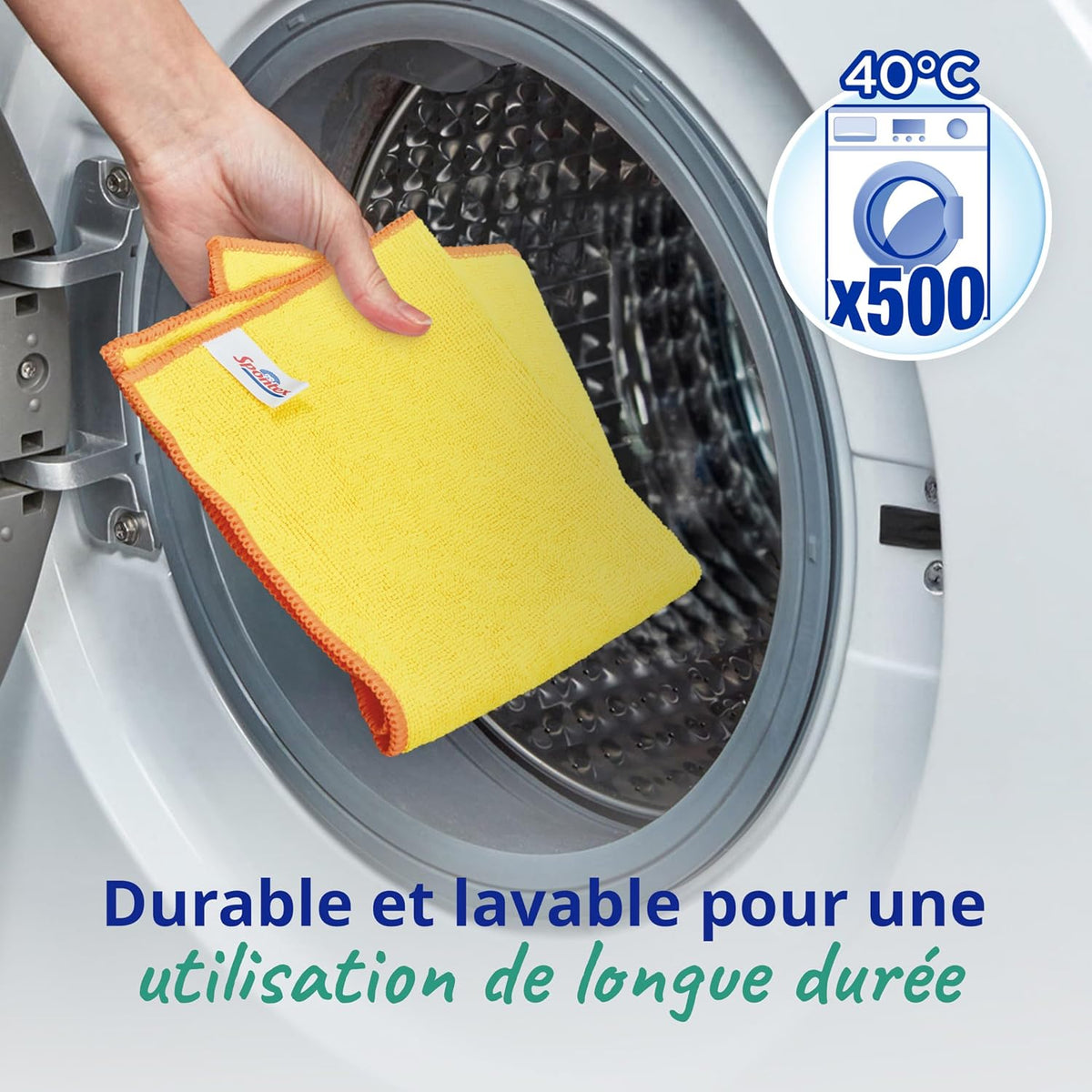 Collection Microfibre Spontex | Chiffons de nettoyage multi-usages, lavables à 40 °C, cuisine et salle de bain | 30 x 30 cm, lot de 8