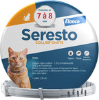 Collier pour chats Seresto – Protection continue contre les puces et les tiques – Collier Seresto pour chat avec protection longue durée de 7 à 8 mois – Gris