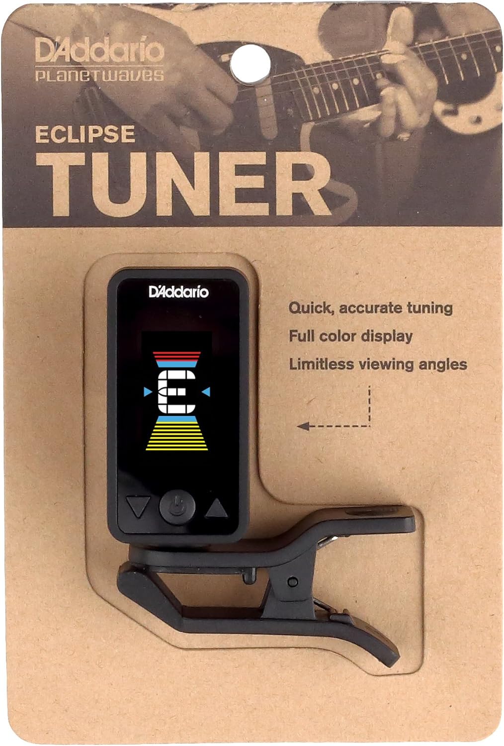 Accordeur à pince pour guitare D'Addario Eclipse, noir