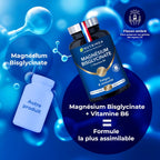 Bisglycinate de magnésium + Vitamine B6 | Sommeil, stress, fatigue