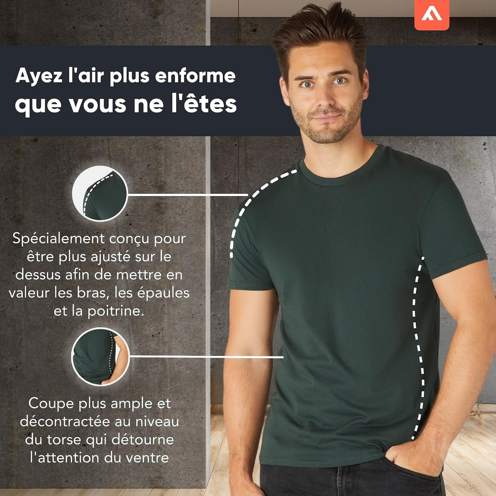 Lot de 3/5 T-shirts Homme 100% Coton FM London, Vêtements Homme Ajustés