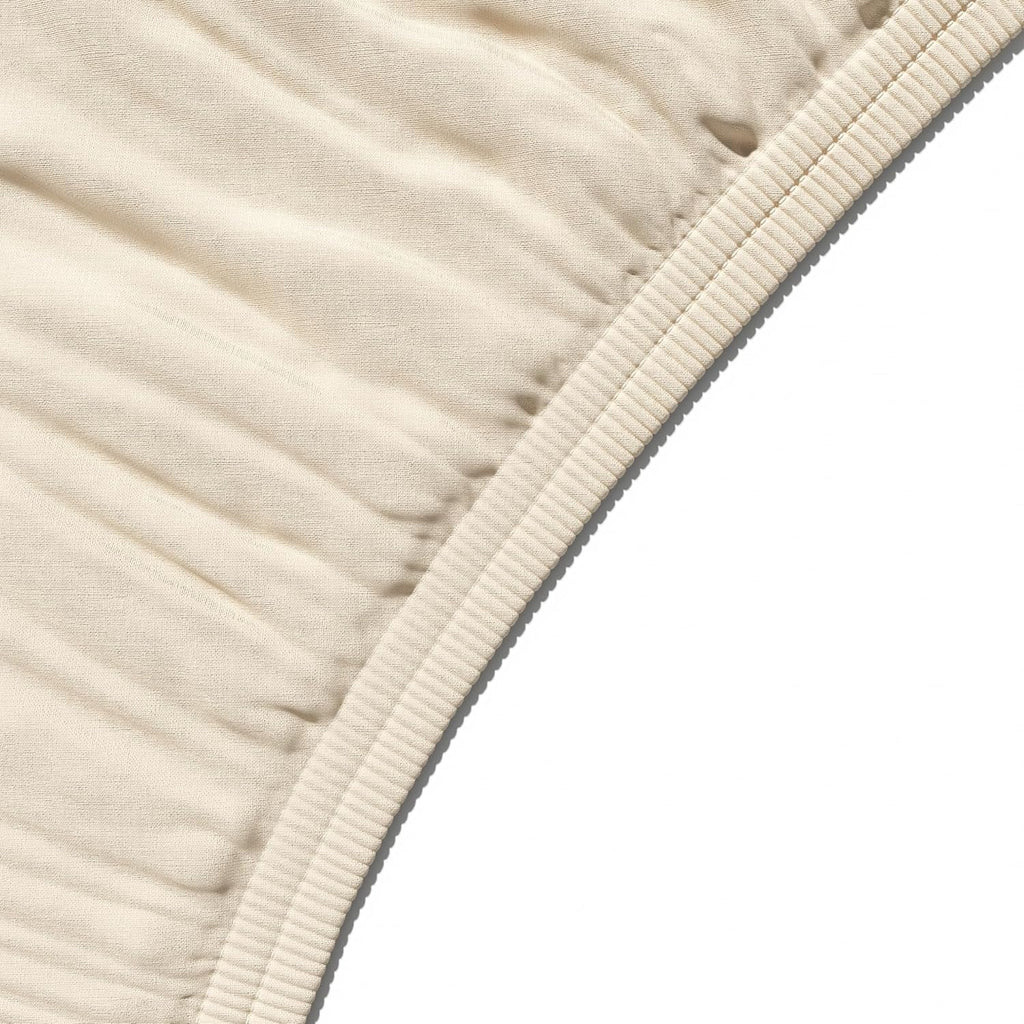 Amazon Basics Drap-housse, 160 x 200 x 30 cm, en microfibre de polyester pour matelas épais jusqu'à 30 cm, beige