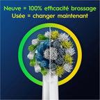 Oral-B Brossettes de rechange Cross Action, lot de 8, Blanches