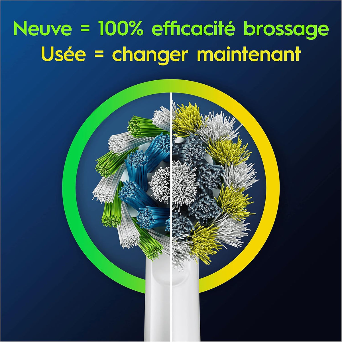 Oral-B Brossettes de rechange Cross Action, lot de 8, Blanches