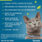 Collier pour chats Seresto – Protection continue contre les puces et les tiques – Collier Seresto pour chat avec protection longue durée de 7 à 8 mois – Gris