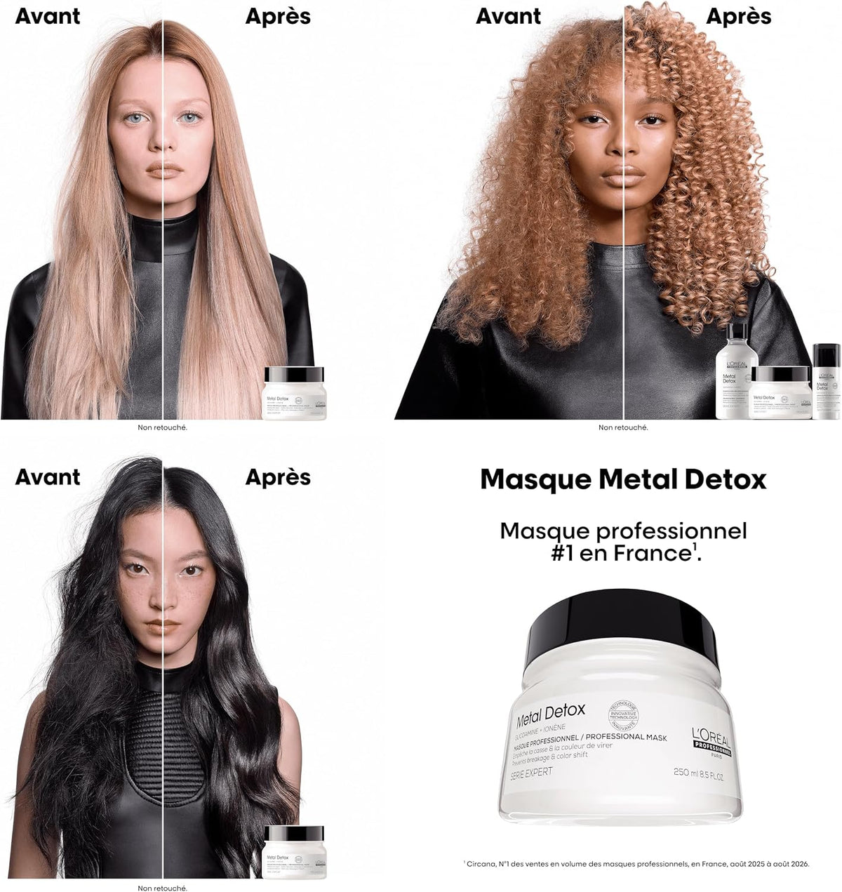 L'ORÉAL PROFESSIONNEL - Masque Metal Detox - Cheveux secs et abîmés - 250 ml